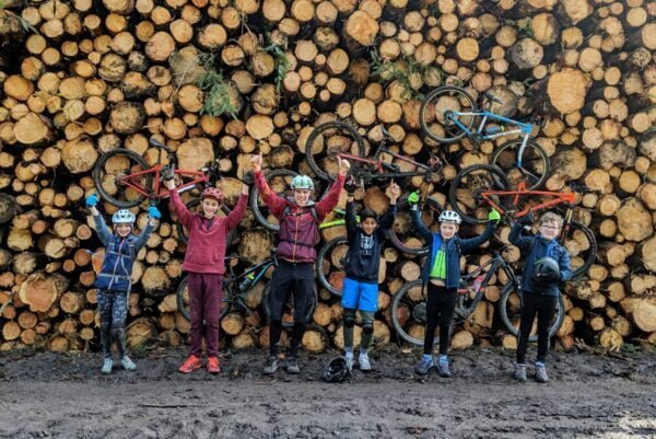Log stack while at Kids Club at Carron Valley