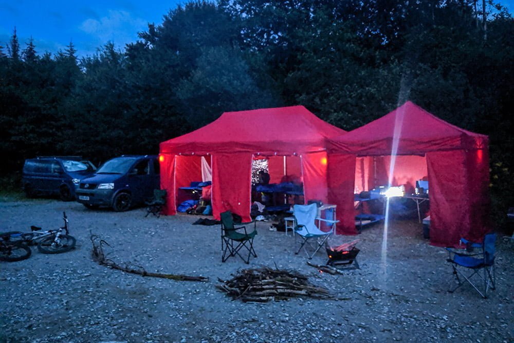 Base camp at night