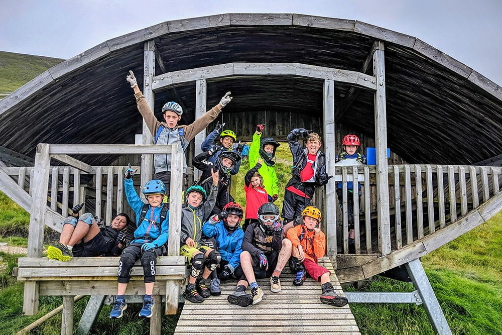The infamous eye-shaped start hut at the top of the DH track