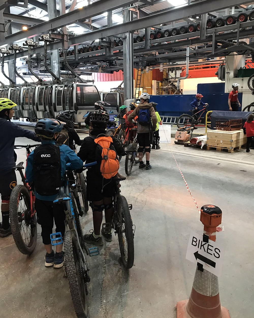 Kids queuing to hop aboard the gondola at Nevis Range