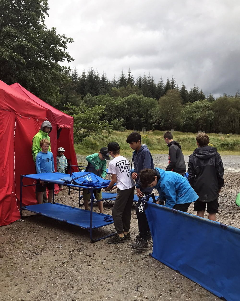 Packing up was a soggy, sombre task at times